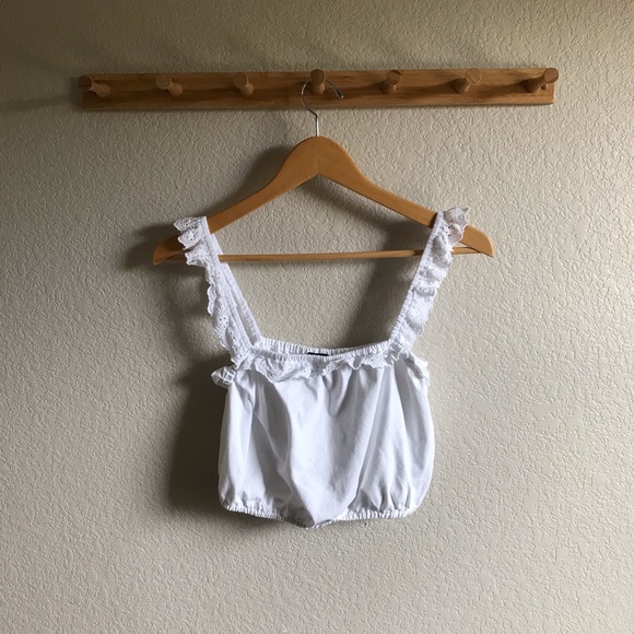Forever 21 Tops - •5 for $25• White Lace Crop Top